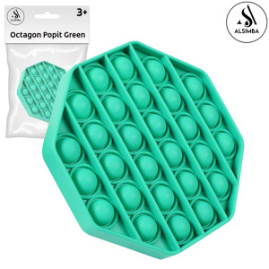 Alsimba Green Octagon Pop It Toy Push Bubble Fidget for Kids 5