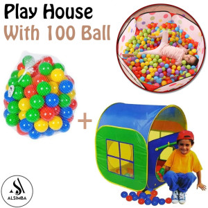Alsimba Play House Tent and 100 Soft Plastic Tent Balls Set For Kids (AS-0056)