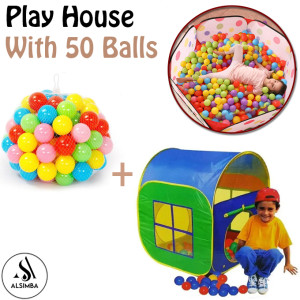 Alsimba Play House Tent and 50 Soft Plastic Tent Balls Set For Kids (AS-0056)