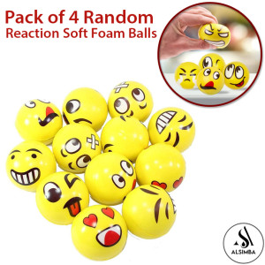 Alsimba Pack of 4 Soft Foam Emoji Balls for Kids – Random Designs (AS-0062)