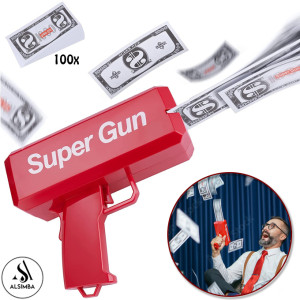 Alsimba Money Spray Toy Gun with 100 Notes (AS-0066)