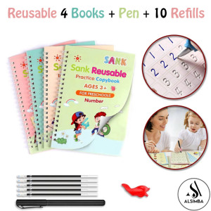 Alsimba Educational 4 in 1 Reusable Montessori Magic Book for Kids (AS-0067)