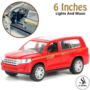 Alsimba Toyota Land Cruiser V8 Front Doors Open and Lights and Music Red (AS-0087)