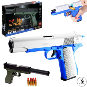 Alsimba New Glock Shell Ejection Soft Foam Darts Imported ToyGun (AS-0097)