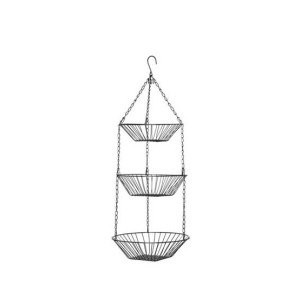 Premier Home 3 Tier Chrome Hanging Baskets - Silver (509653)