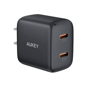 Aukey Mini Mobile 2 Port Type C 3.0 20w Power Delivery Charger Black (PA-R1S)