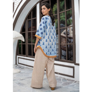 Ahlam Azure Bloom Printed Lawn Kurta Set 2-piece