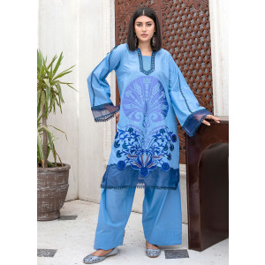 Ahlam Azure Lagoon Cotton Suit 2-Piece