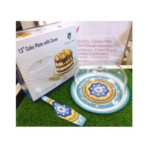 Easy Shop Colorful Melamine Acrylic Cover Lid Cake Plate