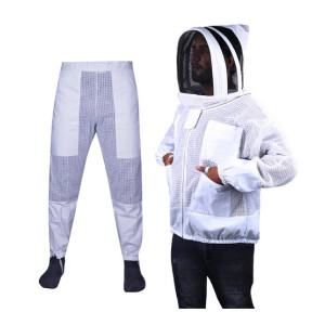 Toor Traders 3 Layer Ultra Breeze Ventilated Honey Beekeepers with Round Veil Jacket For Unisex 