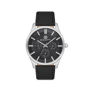 Bigotti Milano Leather Men's Watch Black (BG.1.10102-2)