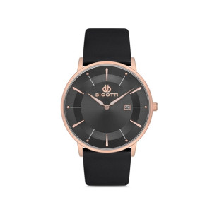 Bigotti Milano Leather Men's Watch Black (BG.1.10123-3)