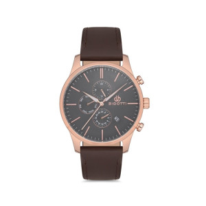 Bigotti Milano Leather Men's Watch Brown (BG.1.10152-6)