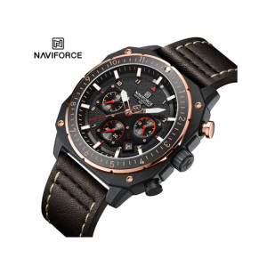 Naviforce Striker Chrono Watch For Men Brown (NF-8057-3)
