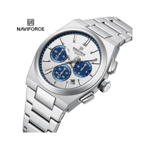 Naviforce Bond Chrono Watch For Men Silver (NF-8048G-4)