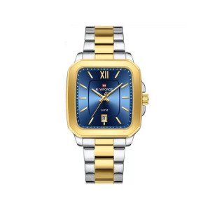 Naviforce Sleek Square Two Tone Watch For Men (NF-9239g-2)