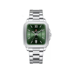 Naviforce Sleek Square Watch For Men Silver (NF-9239g-5)