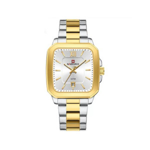 Naviforce Sleek Square Two Tone Watch For Men (NF-9239g-6)