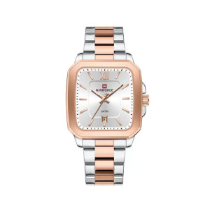 Naviforce Sleek Square Two Tone Watch For Men (NF-9239G-7)