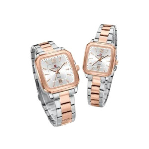 Naviforce Square Soulmates Watch For Couple Two Tone (NF-9239C-7)