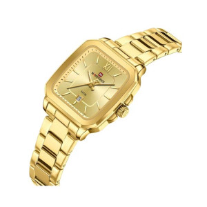 Naviforce Sleek Square Watch For Women Golden (NF-9239l-1)