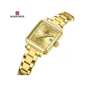 Naviforce Square Class Edition Watch For Womwen Golden (NF-9252l-1)