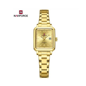 Naviforce Square Class Edition Watch For Womwen Golden (NF-9252l-1)