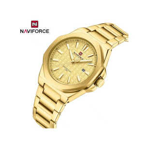 Naviforce Signature Textured Date Watch For Men Golden (NF-9258-5)