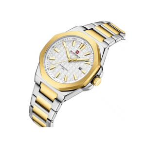 Naviforce Signature Textured Date Watch For Men Two Tone - (NF-9258-6)