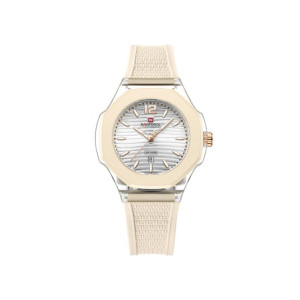 Naviforce Textura Watch For Women Beige- (NF-6109-7)