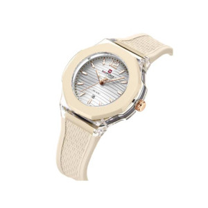 Naviforce Textura Watch For Women Beige- (NF-6109-7)