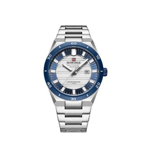 Naviforce Royal Date Watch For Men Silver - (NF-9268-4)