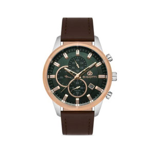 Bigotti Leather Men's Watch Brown (BG.1.10356-4)