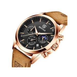 Benyar Chronograph Men's Leather Watch Mustard (BY-5160-2)