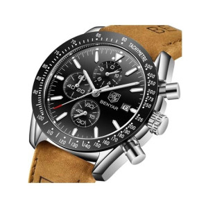 Benyar Chronograph Exclusive Edition Men's Leather Watch Brown (BY-1169)
