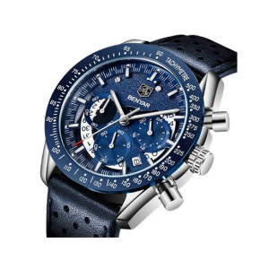 Benyar Chronograph Men's Leather Watch Blue (BY-5120-5)