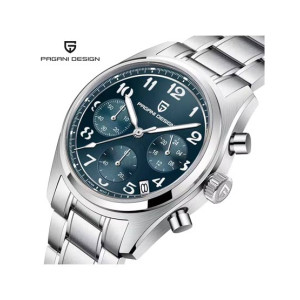 Pagani Design VK63 Sapphire Chronograph Watch For Men Silver (PD-1773-3)
