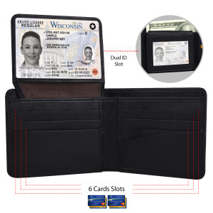 Blackbird Leathers Handmade Bifold Leather Wallet For Men Black