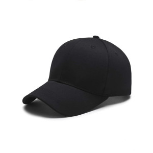 Plain Design Black Cap For Men
