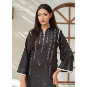 Ahlam Black Signature Printed Lawn Kurta 1-piece