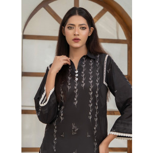 Ahlam Black Signature Printed Lawn Kurta 1-piece