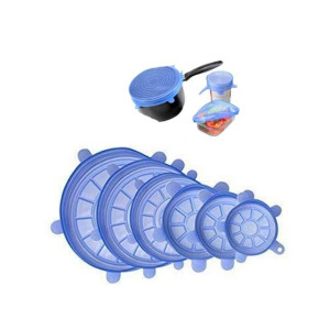 Ferozi Traders Silicone Food Storage Bowl Cover Pack Of 6