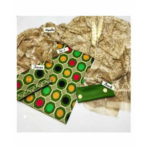 Brands Inn Linen Embroidery 3 Piece Suit Green
