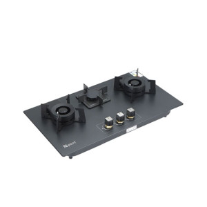 Xpert Easy Clean Steel Gas Hob Black (XST-3)