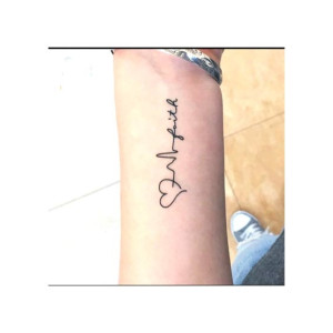 G-Mart Electrocardiogram Love Temporary Tattoo Sticker