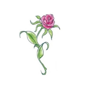 G-Mart Red Rose Flower Temporary Tattoo Sticker