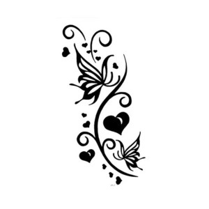 G-Mart Love Flower Butterfly Temporary Tattoo