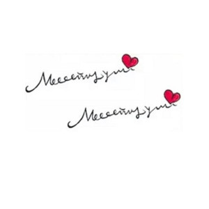 G-Mart Red Heart Flower Temporary Tattoo Sticker