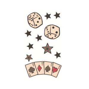 G-Mart Poker Dice Temporary Tattoo Stickers