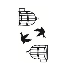 G-Mart Bird Cage Temporary Tattoo Sticker
